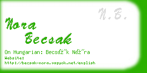 nora becsak business card